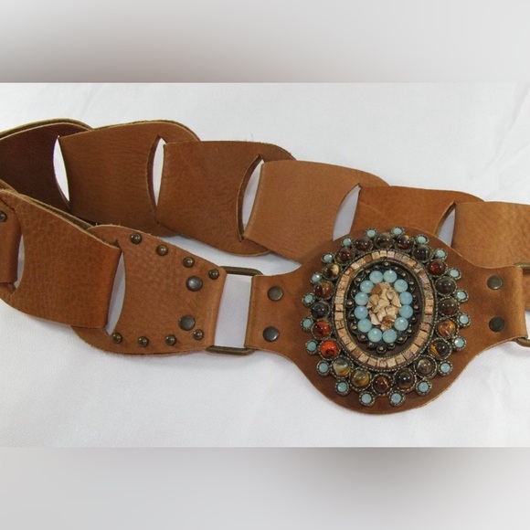 Leatherock belt boho 70s seventies Daisy Jones Stevie Nicks western cowgirl - Picture 3 of 10